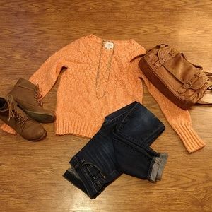 Peach knitted sweater size small